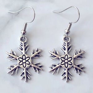 Snowflake Star Winter Christmas Holiday Cute Fun New Hand Crafted Earrings